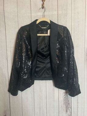 White House Black Market Black Sequin Blazer